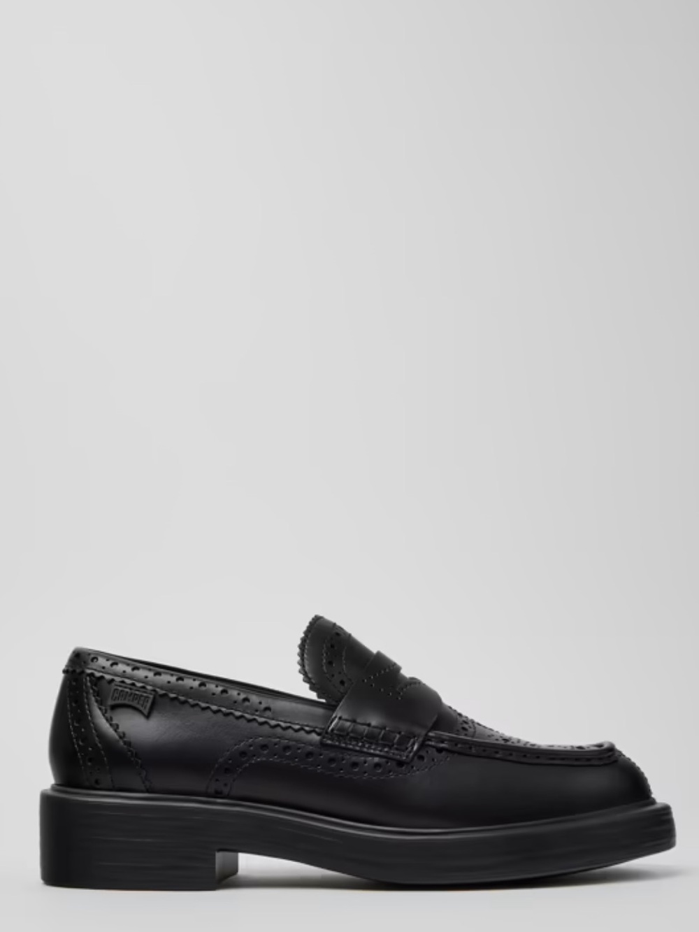 Camper Classic Black Leather Loafers Twins